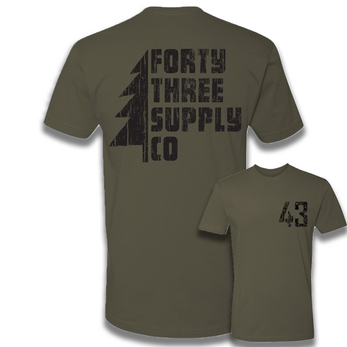 Half Tree Military Green T-Shirt